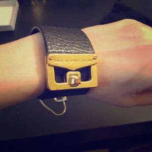 Marc by Marc Jacobs black leather bracelet